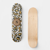 Initialmonogramm des braunen Leopardenmusters Skateboard (Vorderseite)