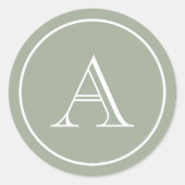 Initialmonogramm für das Format Grün und Weiß Runder Aufkleber (Vorderseite)