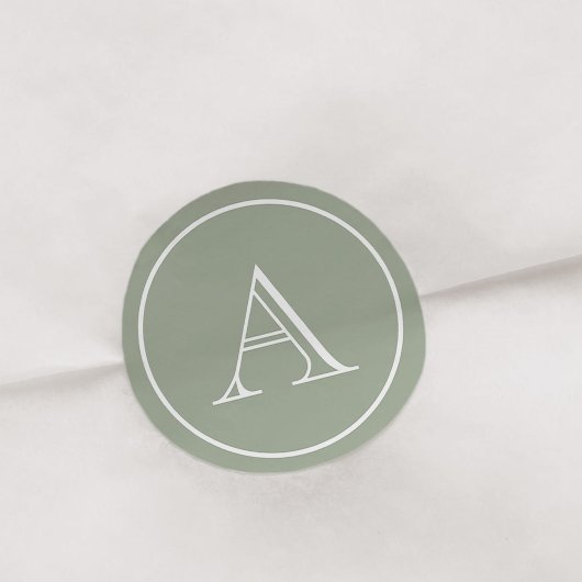 Initialmonogramm für das Format Grün und Weiß Runder Aufkleber