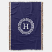 Initialmonogramm für den Navy Blue Whites griechis Decke (Vorderseite Vertikal)