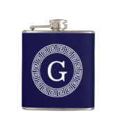 Initialmonogramm für den Navy Blue Whites griechis Flachmann (Vorderseite)
