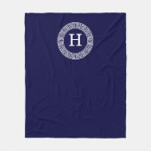 Initialmonogramm für den Navy Blue Whites griechis Fleecedecke (Vorderseite)