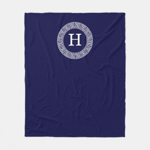 Initialmonogramm für den Navy Blue Whites griechis Fleecedecke
