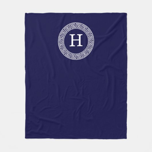 Initialmonogramm für den Navy Blue Whites griechis Fleecedecke (Vorderseite)