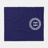 Initialmonogramm für den Navy Blue Whites griechis Fleecedecke (Vorderseite (Horizontal))