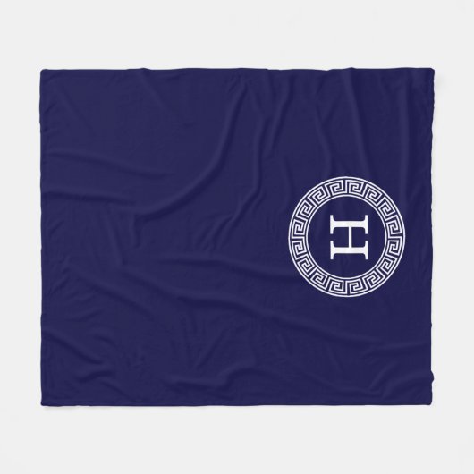 Initialmonogramm für den Navy Blue Whites griechis Fleecedecke (Vorderseite (Horizontal))