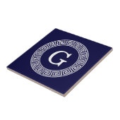 Initialmonogramm für den Navy Blue Whites griechis Fliese (Seite)