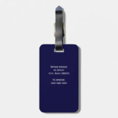 Initialmonogramm für den Navy Blue Whites griechis Gepäckanhänger (Rückseite vertikal)