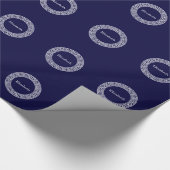 Initialmonogramm für den Navy Blue Whites griechis Geschenkpapier (Ecke)