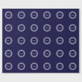 Initialmonogramm für den Navy Blue Whites griechis Geschenkpapier (Flach)