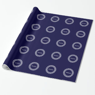 Initialmonogramm für den Navy Blue Whites griechis Geschenkpapier
