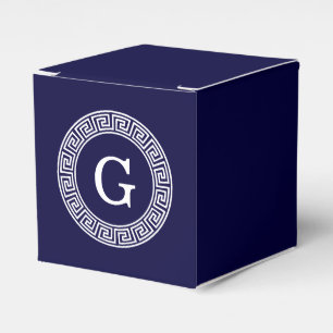 Initialmonogramm für den Navy Blue Whites griechis Geschenkschachtel