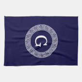 Initialmonogramm für den Navy Blue Whites griechis Handtuch (Horizontal)