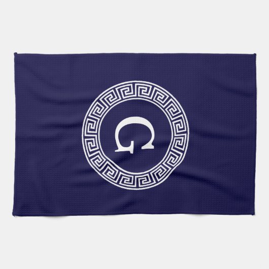 Initialmonogramm für den Navy Blue Whites griechis Handtuch (Horizontal)