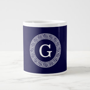 Initialmonogramm für den Navy Blue Whites griechis Jumbo-Tasse