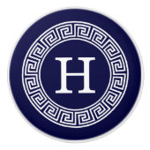 Initialmonogramm für den Navy Blue Whites griechis Keramikknauf (Vorderseite)