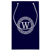 Initialmonogramm für den Navy Blue Whites griechis Kleine Geschenktüte (Rückseite)