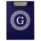 Initialmonogramm für den Navy Blue Whites griechis Klemmbrett (Vorderseite)