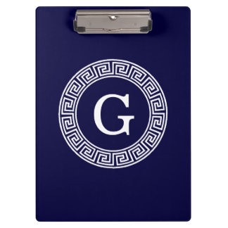 Initialmonogramm für den Navy Blue Whites griechis Klemmbrett