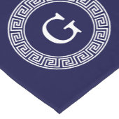 Initialmonogramm für den Navy Blue Whites griechis Kurzer Tischläufer (Ecke)