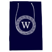Initialmonogramm für den Navy Blue Whites griechis Mittlere Geschenktüte (Vorderseite)
