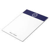Initialmonogramm für den Navy Blue Whites griechis Notizblock (angewinkelt)