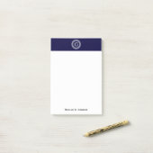 Initialmonogramm für den Navy Blue Whites griechis Post-it Klebezettel (Auf Schreibtisch)