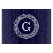 Initialmonogramm für den Navy Blue Whites griechis Schneidebrett (Vorderseite)