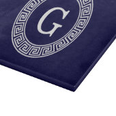 Initialmonogramm für den Navy Blue Whites griechis Schneidebrett (Ecke)
