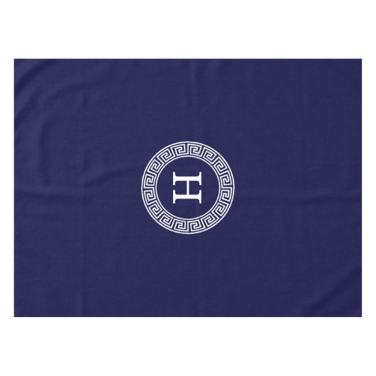 Initialmonogramm für den Navy Blue Whites griechis Tischdecke (Vorderseite (Horizontal))