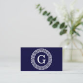 Initialmonogramm für den Navy Blue Whites griechis Visitenkarte (Stehend Vorderseite)