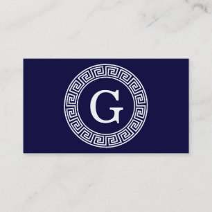 Initialmonogramm für den Navy Blue Whites griechis Visitenkarte