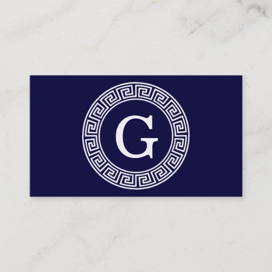Initialmonogramm für den Navy Blue Whites griechis Visitenkarte (Vorderseite)