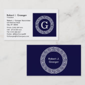 Initialmonogramm für den Navy Blue Whites griechis Visitenkarte (Vorne/Hinten)