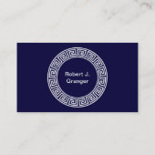 Initialmonogramm für den Navy Blue Whites griechis Visitenkarte (Rückseite)