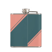 Initialmonogramm geometrisches Diagonalgrün Flachmann (Rückseite)