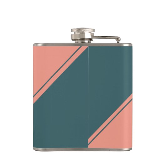 Initialmonogramm geometrisches Diagonalgrün Flachmann (Rückseite)