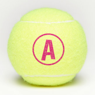 Initialmonogramm im Hot-Pink-Kreis - Personalisier Tennisbälle