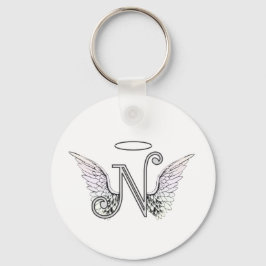 Initialmonogramm mit Angel Wings & Halo Schlüsselanhänger