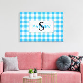 Initialmonogramm mit dem Namen Blau und Weiß Leinwanddruck (Insitu (Wohnzimmer))