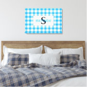 Initialmonogramm mit dem Namen Blau und Weiß Leinwanddruck (Insitu (Schlafzimmer))