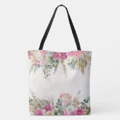 Initialmonogramm Pastel Boho Neutral Floral Tasche (Rückseite)
