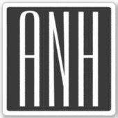 Initialmonogramm | Schwarz weiß Aufkleber (Vorderseite)