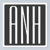 Initialmonogramm | Schwarz weiß Aufkleber