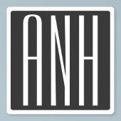 Initialmonogramm | Schwarz weiß Aufkleber