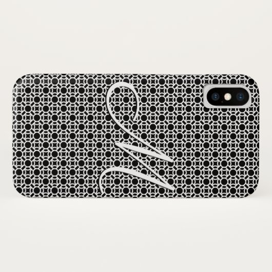 Initialmonogramm Schwarz/Weiß Case-Mate iPhone Hülle (Rückseite (Horizontal))