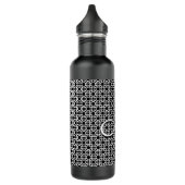 Initialmonogramm Schwarz/Weiß Edelstahlflasche (Links)