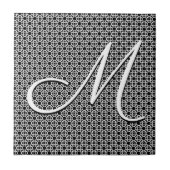 Initialmonogramm Schwarz/Weiß Fliese (Vorderseite)