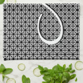 Initialmonogramm Schwarz/Weiß Geschirrtuch (Gefaltet)