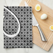 Initialmonogramm Schwarz/Weiß Geschirrtuch (Viertel Falte)